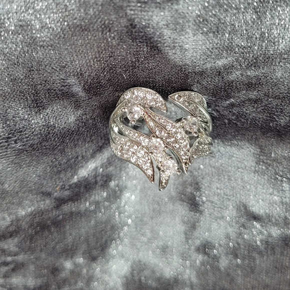 925S Diamond-Studded Rice Ear Flowered Ratten Ring - Picture 4 of 8